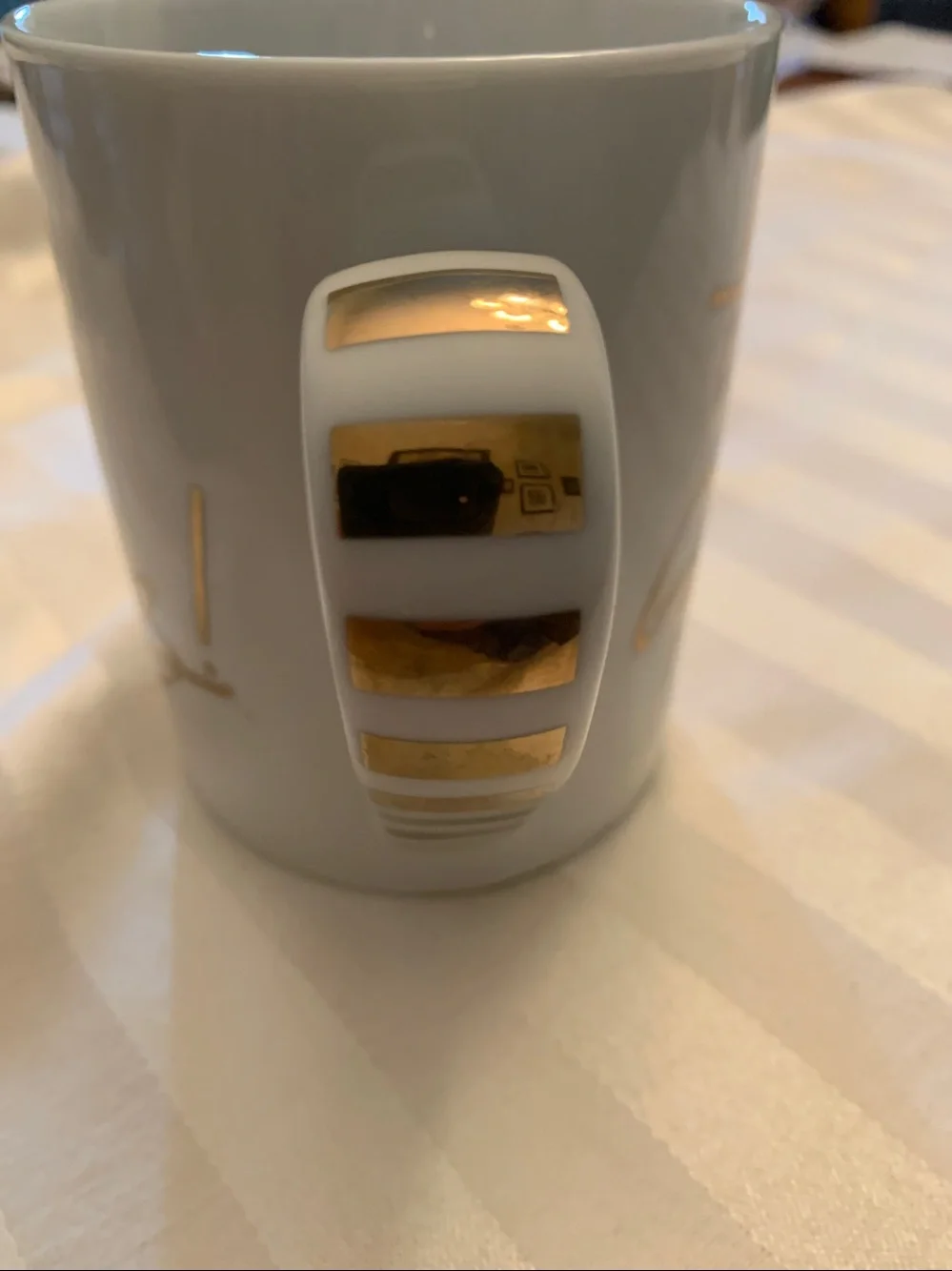 “Hello Gorgeous” White Ceramic Mug with Gold Script